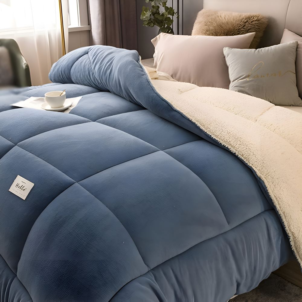 Luxury Fleece Comforter All Season Soft Bedding