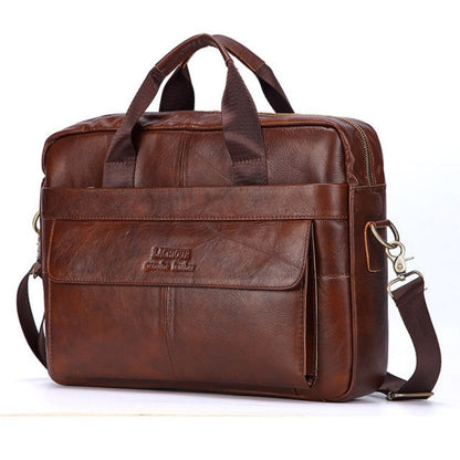 Luxury Leather Laptop Bag Stylish Business Briefcase for 15 Inch Laptops