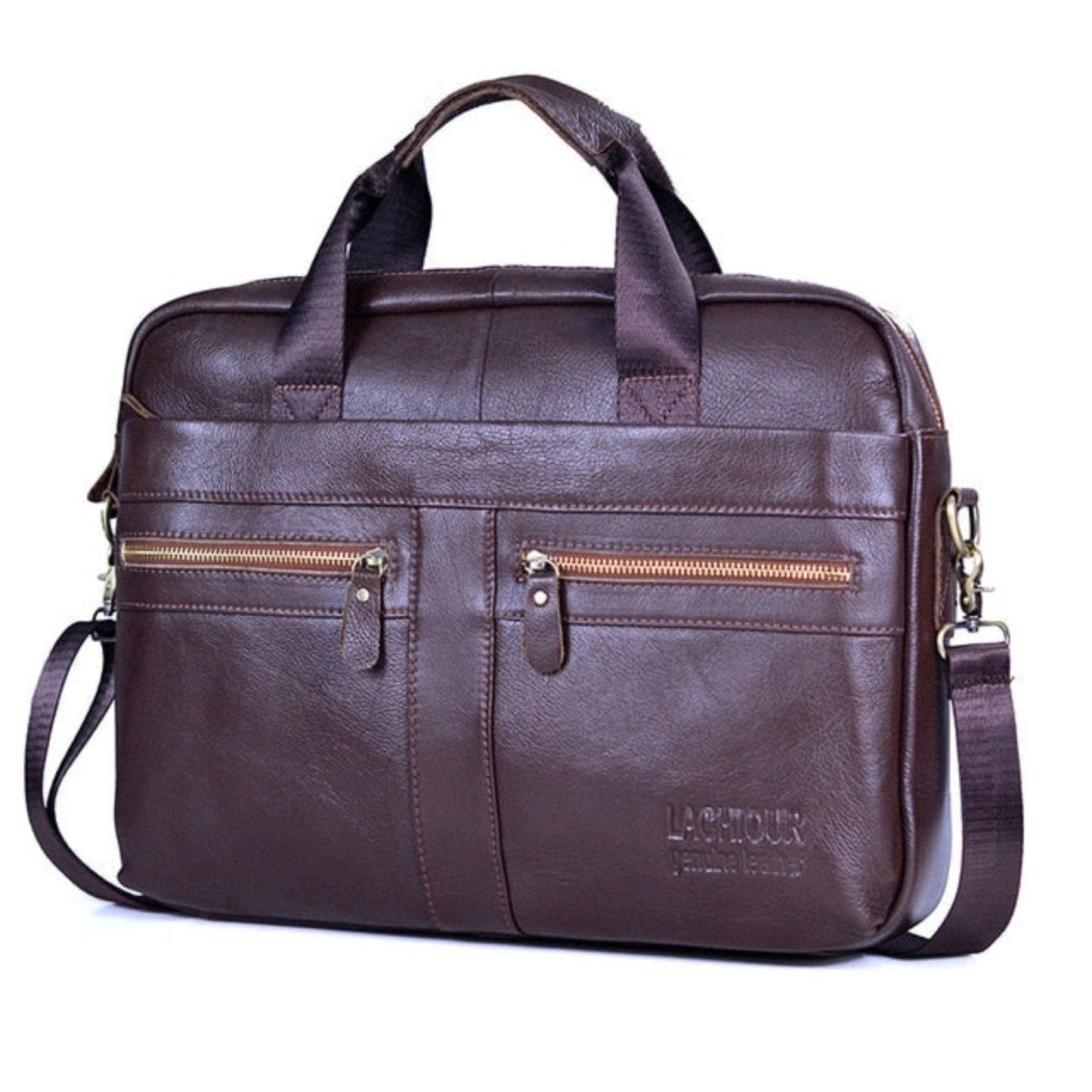 Luxury Leather Laptop Bag Stylish Business Briefcase for 15 Inch Laptops