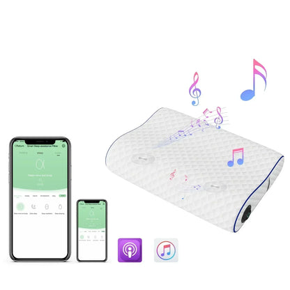 Luxury Memory Foam Pillow with Bluetooth Speaker and Heating Function