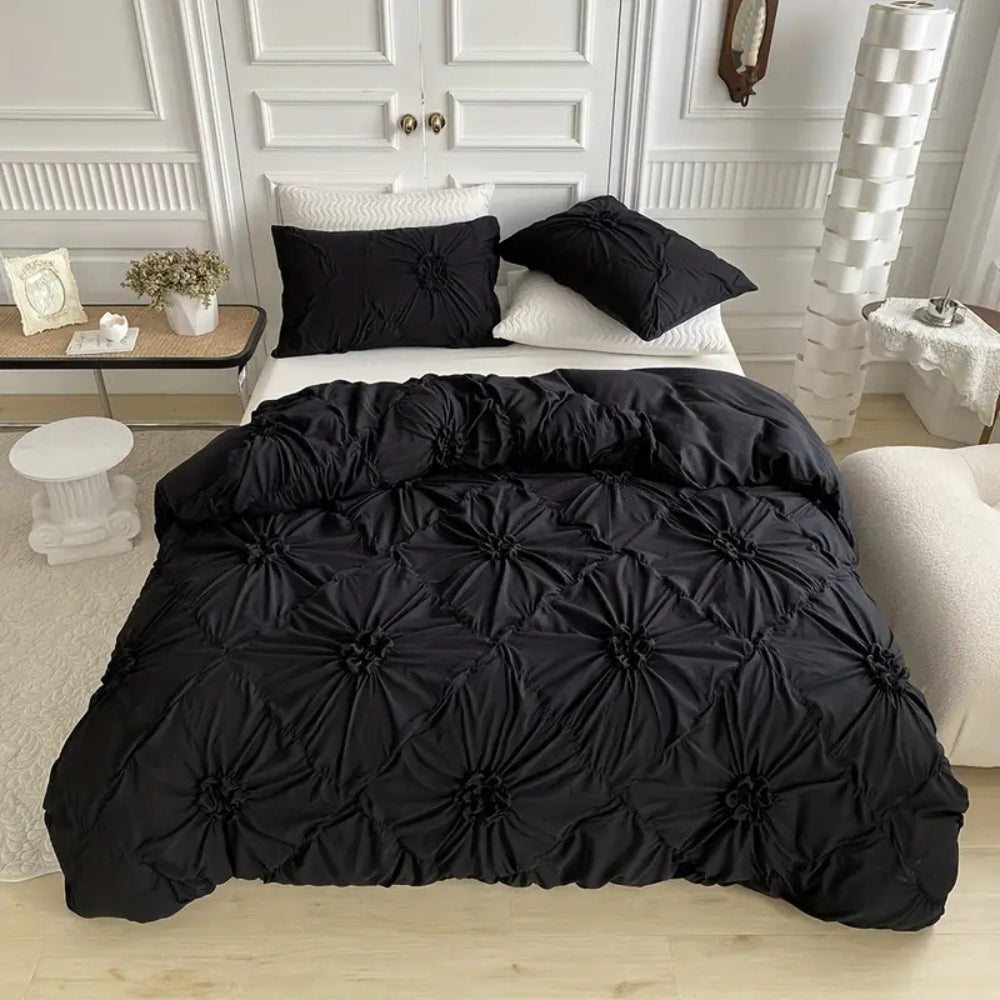 Luxury Microfibre Ruffle Quilt Cover Set for Bedroom