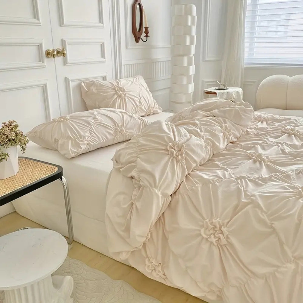 Luxury Microfibre Ruffle Quilt Cover Set for Bedroom