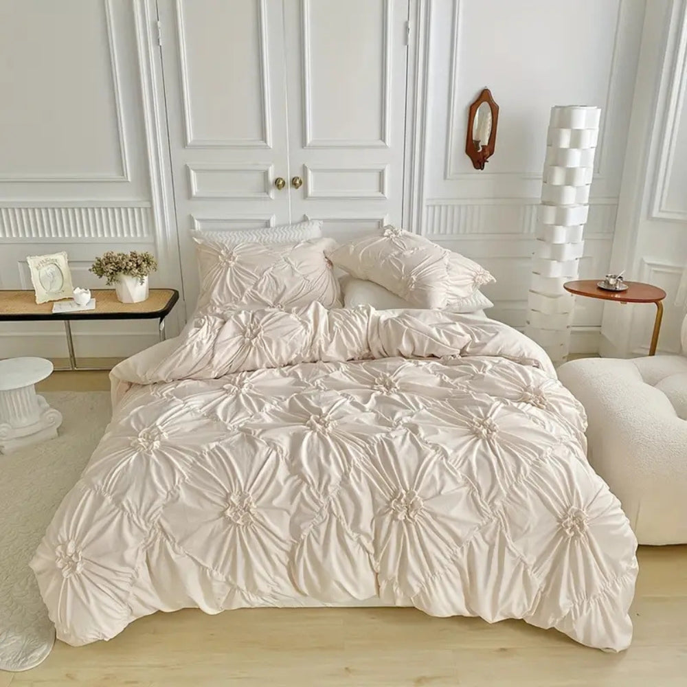 Luxury Microfibre Ruffle Quilt Cover Set for Bedroom