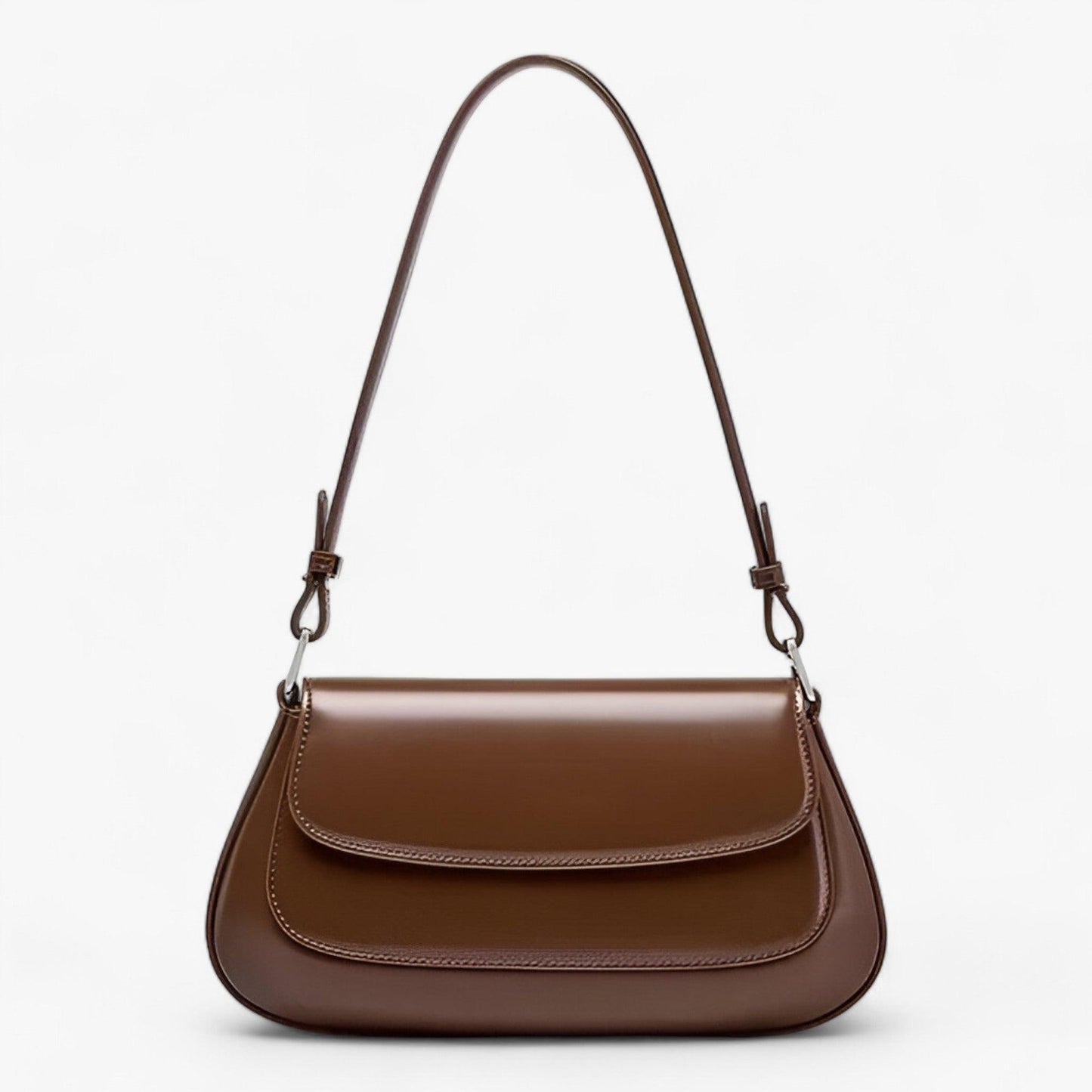 Luxury Smooth Zipper Crossbody Shoulder Bag Adjustable Strap Lightweight Everyday Handbag