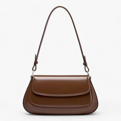 Luxury Smooth Zipper Crossbody Shoulder Bag Adjustable Strap Lightweight Everyday Handbag