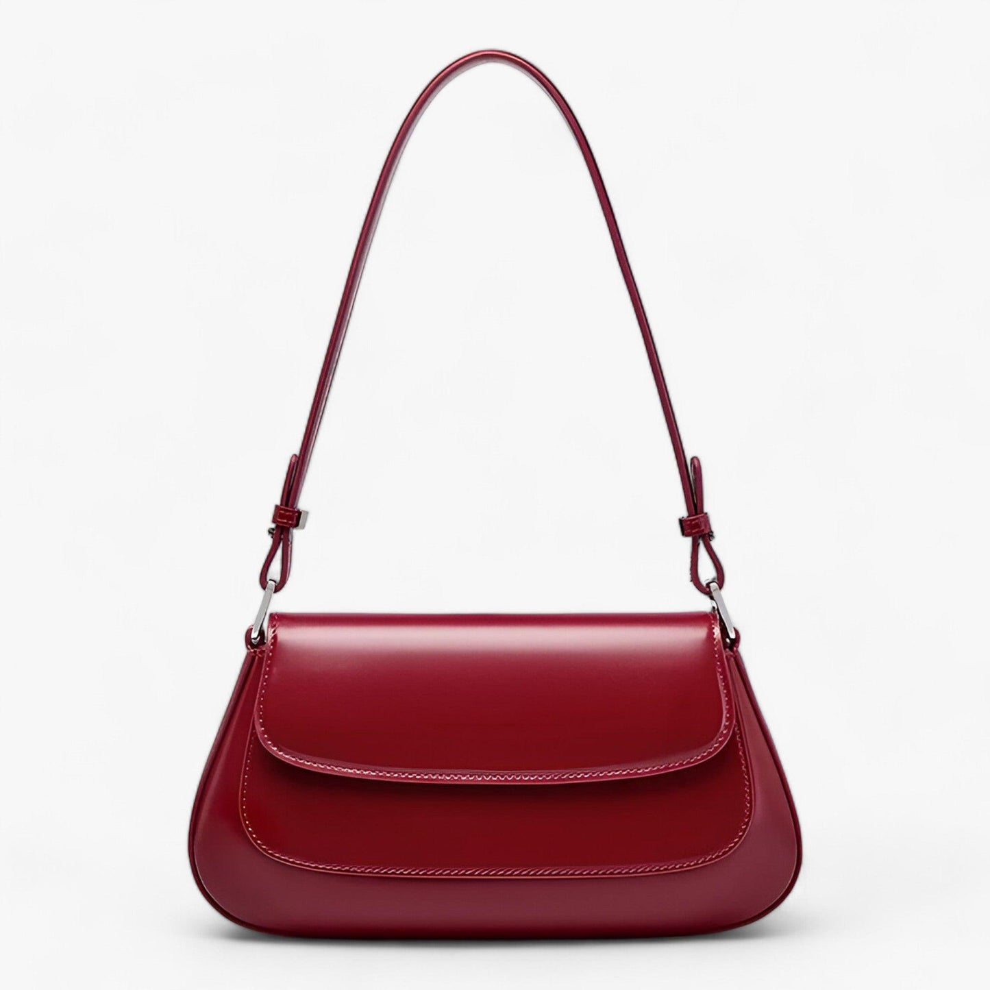 Luxury Smooth Zipper Crossbody Shoulder Bag Adjustable Strap Lightweight Everyday Handbag