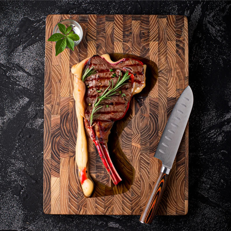 Luxury Solid Teak Wood Cutting Board – Premium Thick Wooden Chopping Board for Kitchen & Professional Chefs