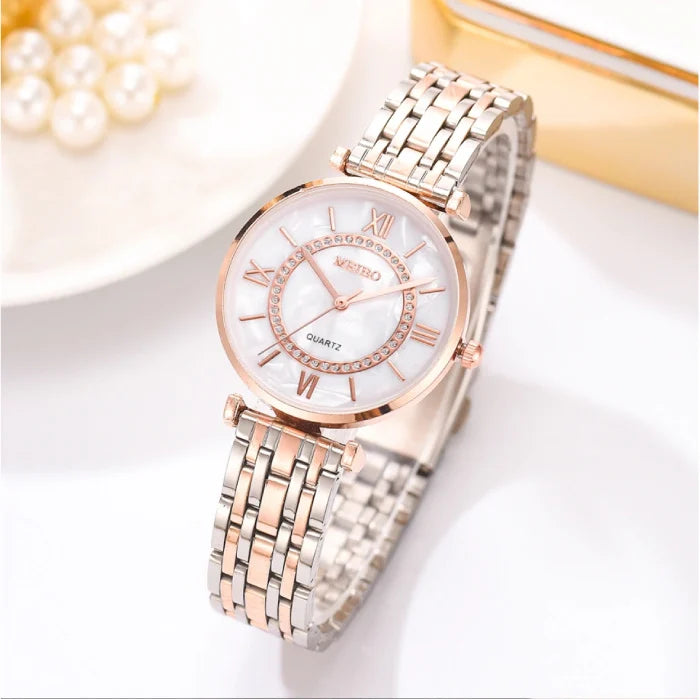 Luxury Stainless Steel Women's Watch Elegant Minimalist Dress Timepiece