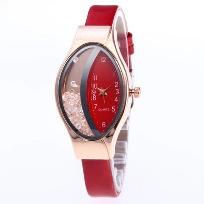 Luxury Women's Watch Unique Dial Design Adjustable Strap Hardlex Glass Elegant Wristwatch
