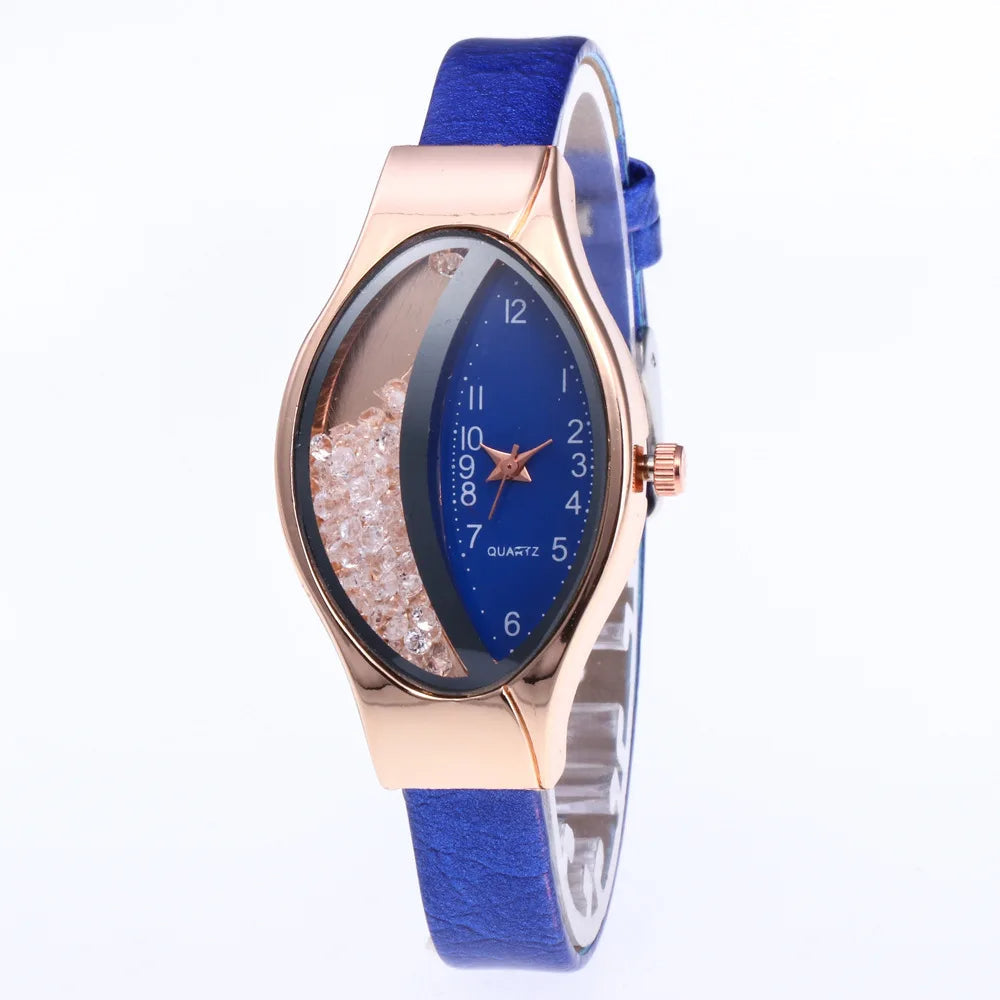 Luxury Women's Watch Unique Dial Design Adjustable Strap Hardlex Glass Elegant Wristwatch