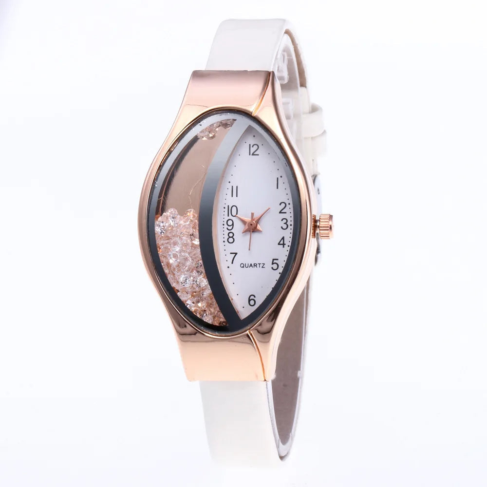 Luxury Women's Watch Unique Dial Design Adjustable Strap Hardlex Glass Elegant Wristwatch