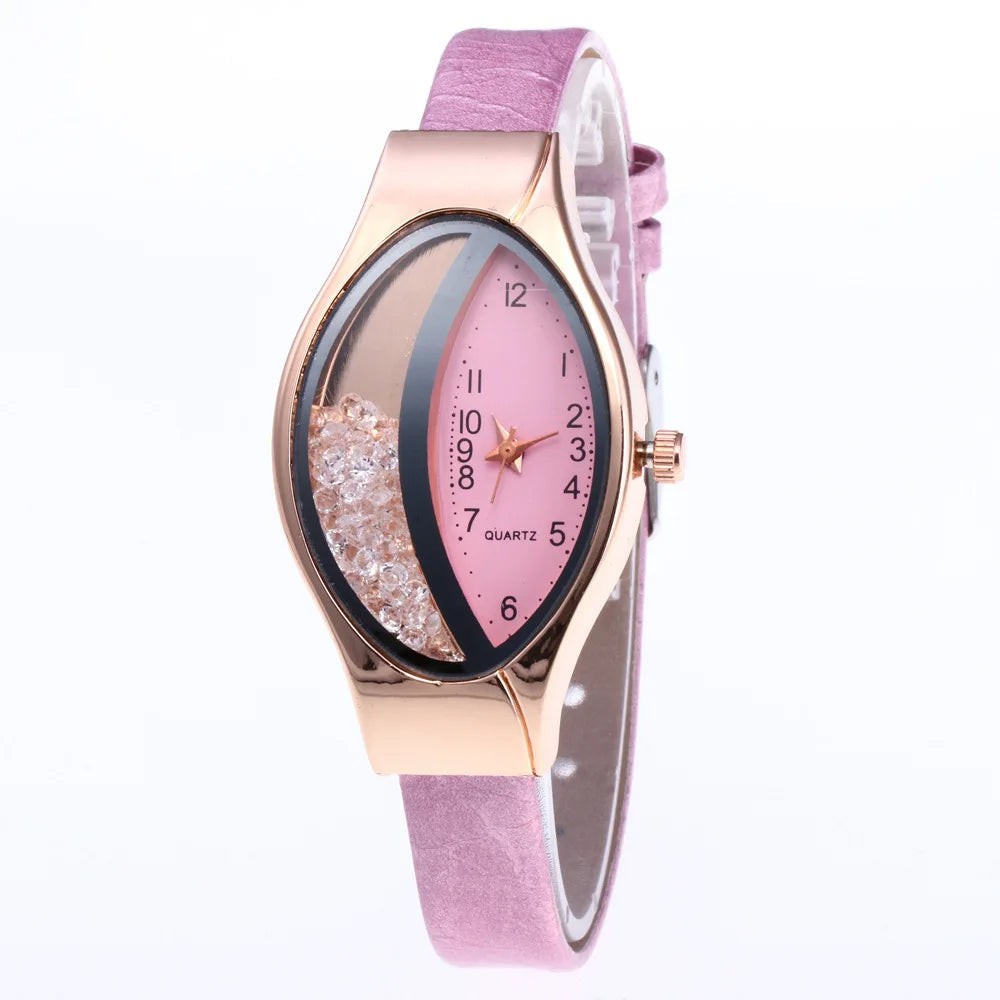 Luxury Women's Watch Unique Dial Design Adjustable Strap Hardlex Glass Elegant Wristwatch