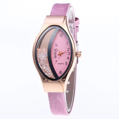Luxury Women's Watch Unique Dial Design Adjustable Strap Hardlex Glass Elegant Wristwatch