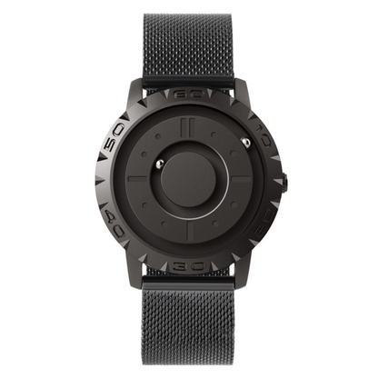 Magnetic Ball Display Wrist Watch Stainless Steel Quartz Timepiece
