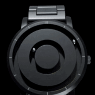 Magnetic Ball Display Wrist Watch Stainless Steel Quartz Timepiece