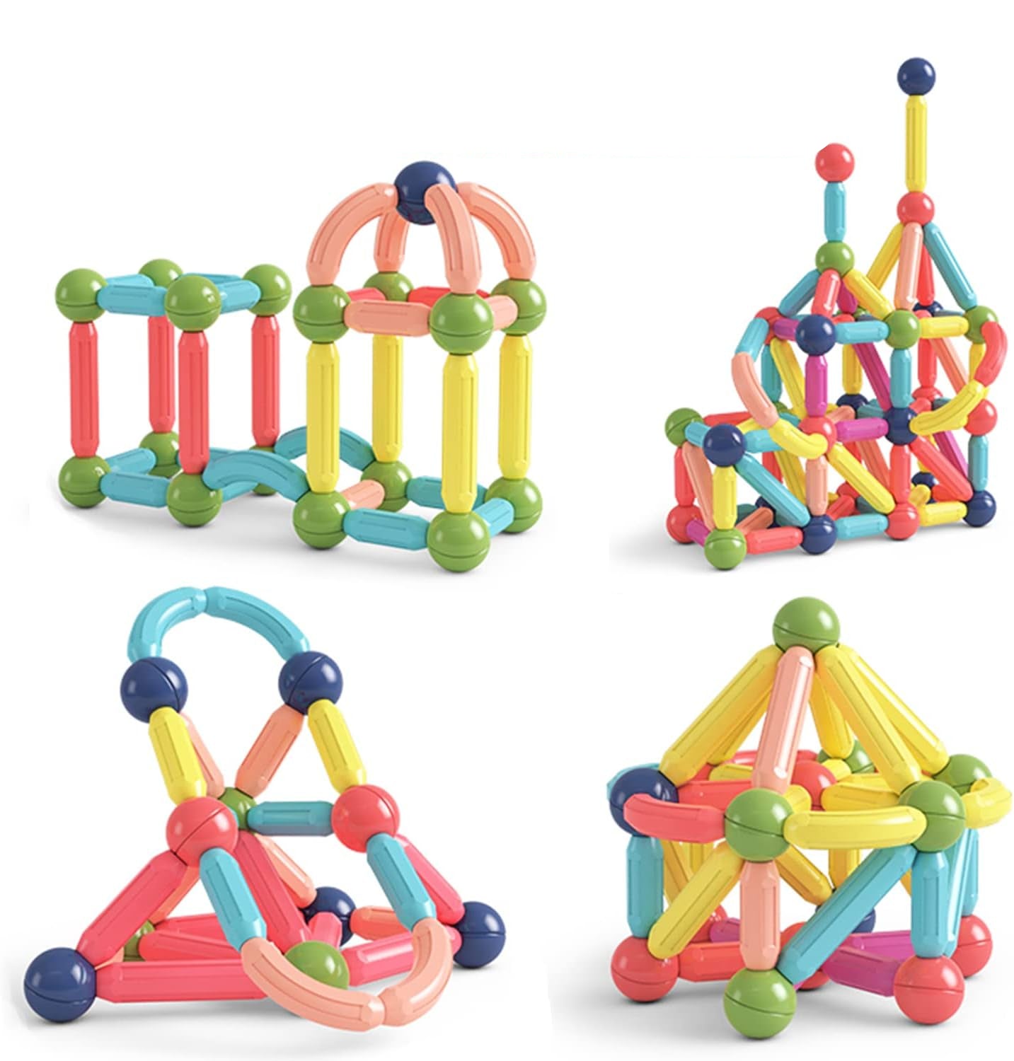 Magnetic Building Blocks Set 3D STEM Construction Tiles Educational Toy