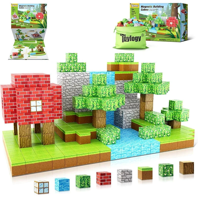 Magnetic Building Blocks Set for Kids STEM Construction Toy Creative Magnetic Tiles