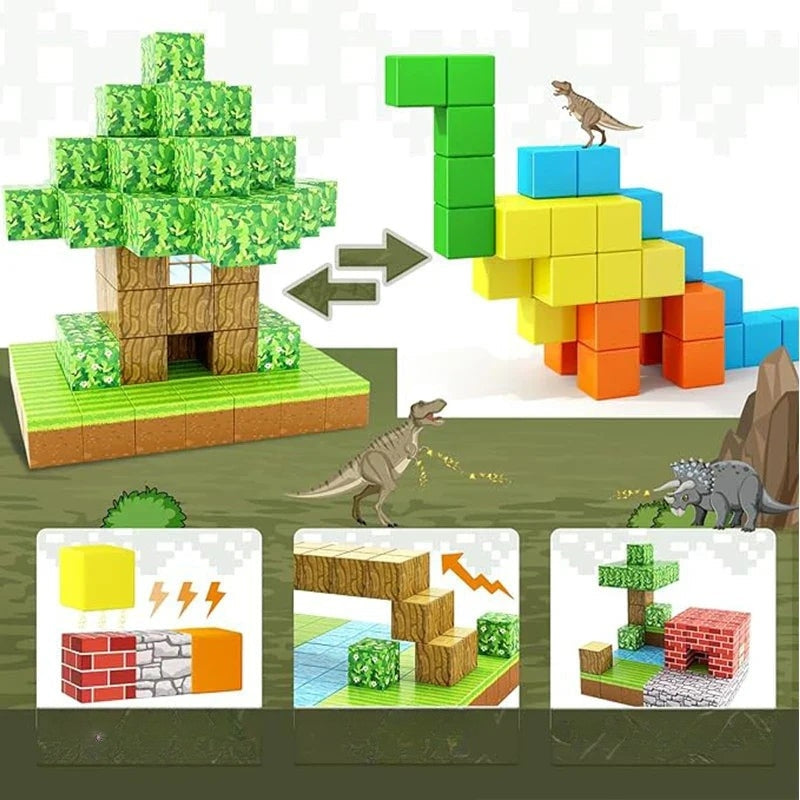 Magnetic Building Blocks Set for Kids STEM Construction Toy Creative Magnetic Tiles