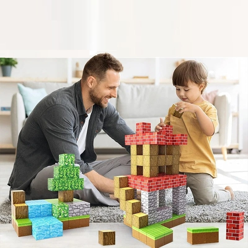 Magnetic Building Blocks Set for Kids STEM Construction Toy Creative Magnetic Tiles