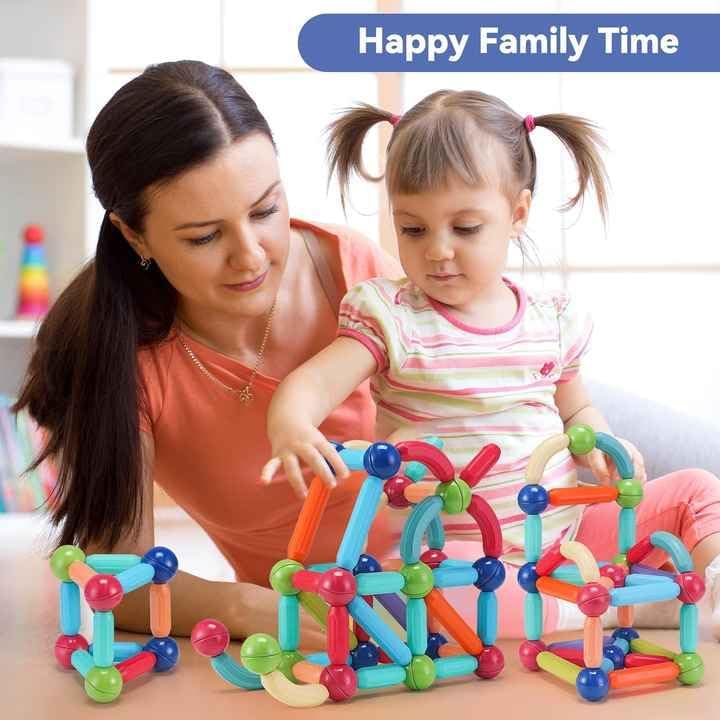 Magnetic Building Sticks Toy for Kids Creative STEM Construction Set for Learning and Skill Development