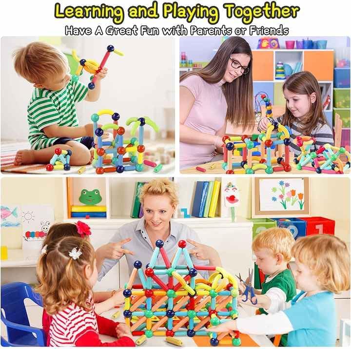 Magnetic Building Sticks Toy for Kids Creative STEM Construction Set for Learning and Skill Development