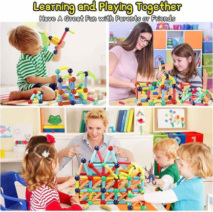 Magnetic Building Sticks Toy for Kids Creative STEM Construction Set for Learning and Skill Development