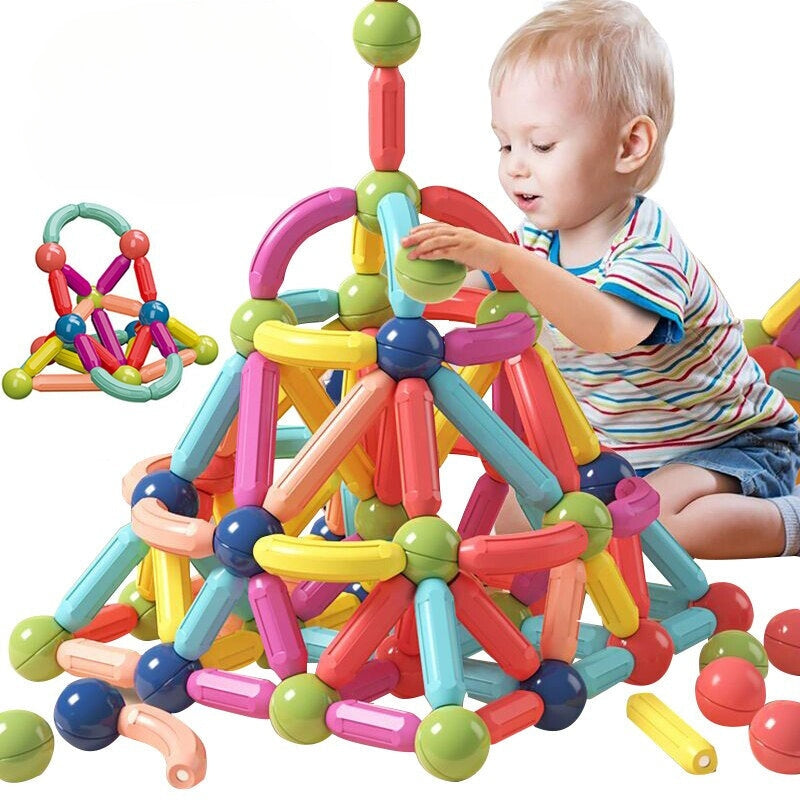 Magnetic Building Sticks Toy for Kids Creative STEM Construction Set for Learning and Skill Development