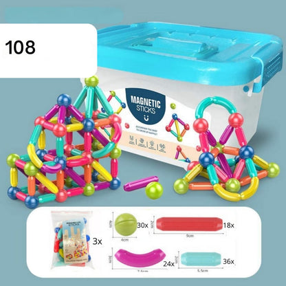 Magnetic Building Sticks Toy for Kids Creative STEM Construction Set for Learning and Skill Development