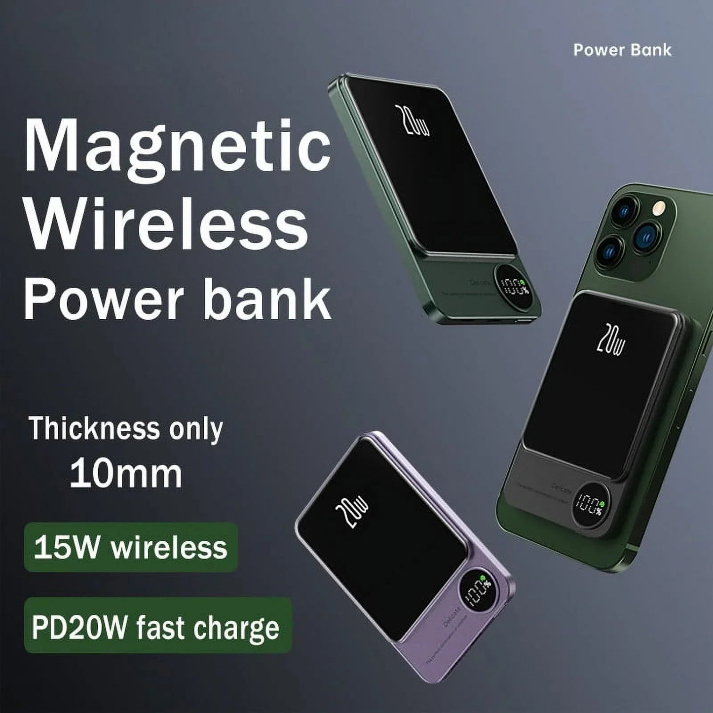 Magnetic Wireless Power Bank 20W Fast Charging Portable Battery Pack