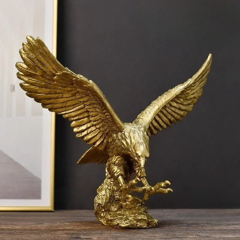 MajesticGold Golden Eagle Statue Luxury Decorative Accent for Home and Office