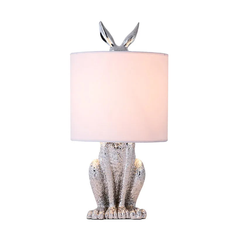 Masked Rabbit Table Lamp Elegant Resin Animal Lamp Ambient Lighting Decor