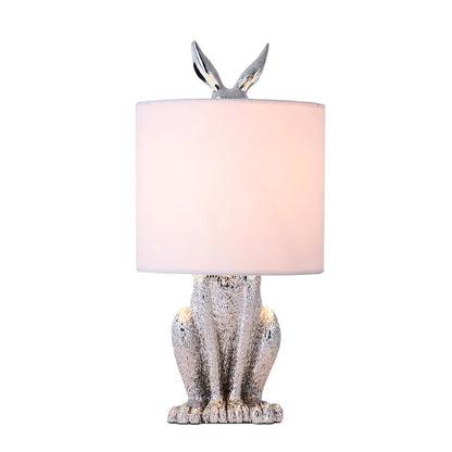 Masked Rabbit Table Lamp Elegant Resin Animal Lamp Ambient Lighting Decor