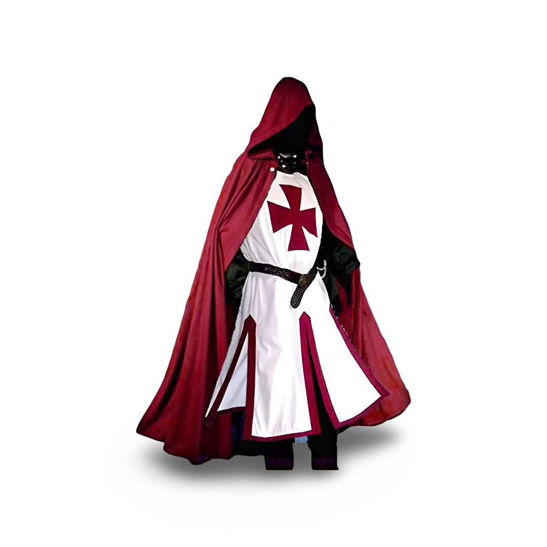Medieval Knight Halloween Costume Tunic Cloak Cosplay Outfit