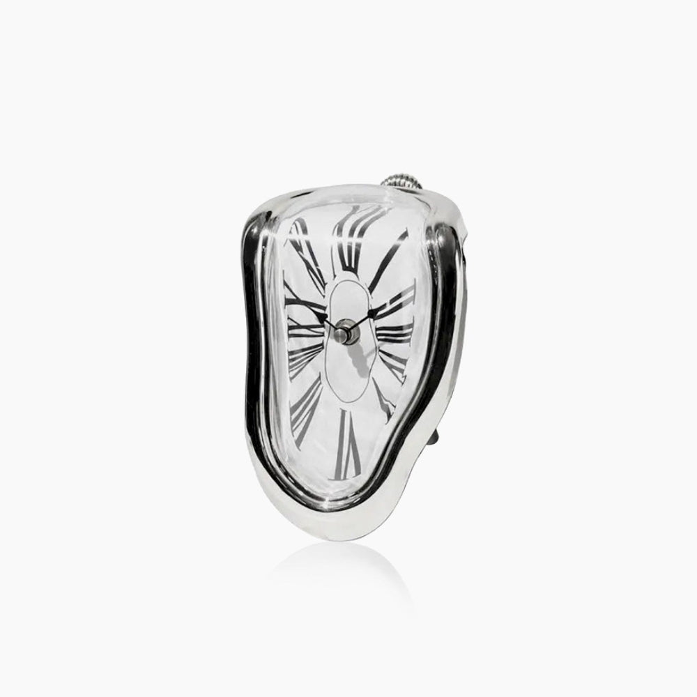 Melting Desk Clock Decorative Surreal Shelf Table Silent Quartz Display