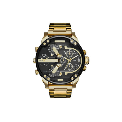 Men's Analog Quartz Watch Large Dial Chronograph Stainless Steel Bracelet