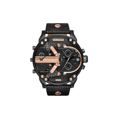 Men's Analog Quartz Watch Large Dial Chronograph Stainless Steel Bracelet