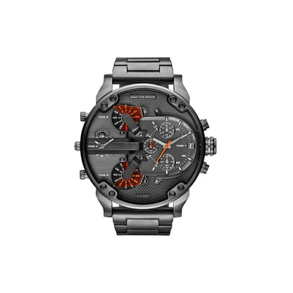 Men's Analog Quartz Watch Large Dial Chronograph Stainless Steel Bracelet