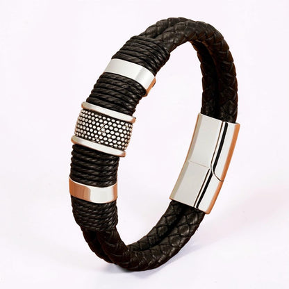 Men's Braided Bracelet Magnetic Clasp Wristband Jewelry