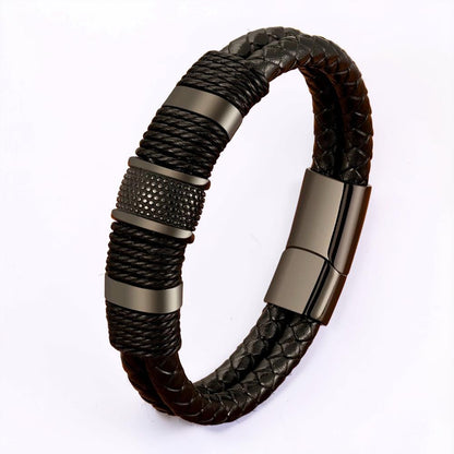 Men's Braided Bracelet Magnetic Clasp Wristband Jewelry