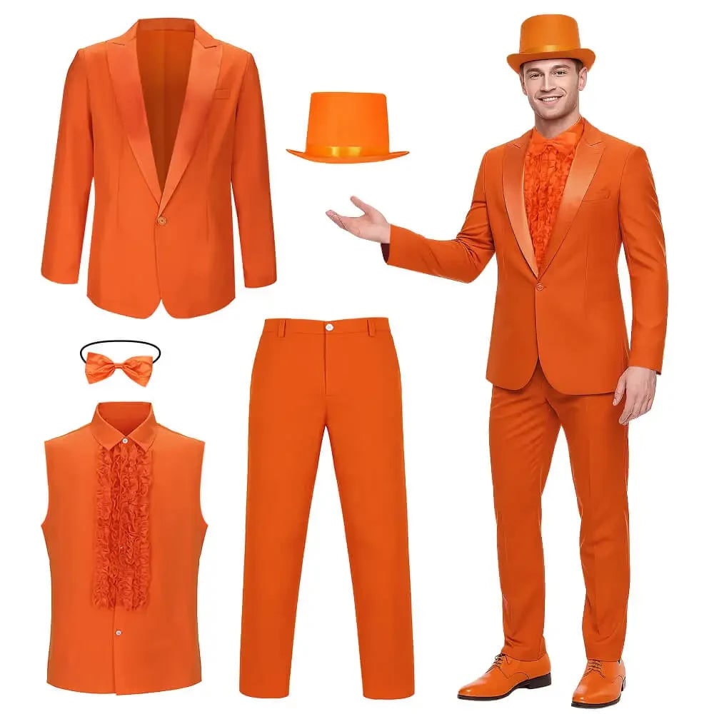 Formelt jakkesæt som halloweenkostume til mænd med matchende hat