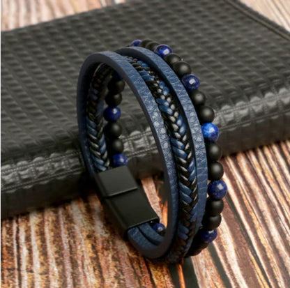 Men’s Genuine Leather Bracelet Adjustable Stylish Wristband