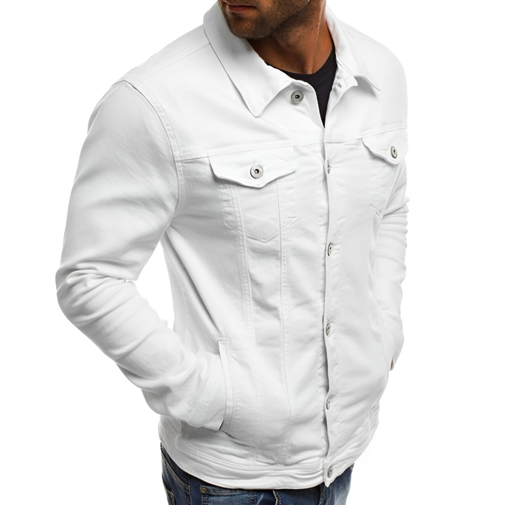 Men's Lightweight Button Front Casual Jacket Chest Pocket