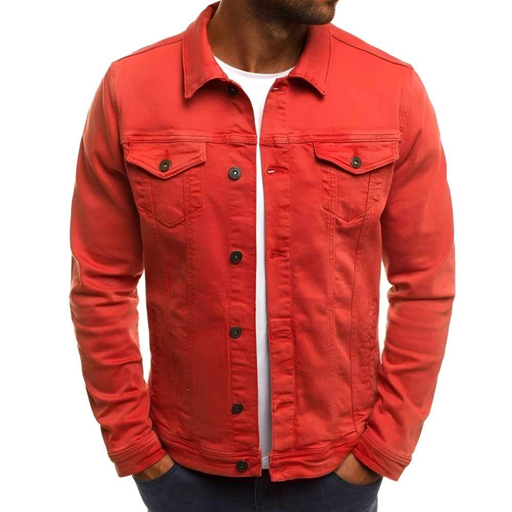 Men's Lightweight Button Front Casual Jacket Chest Pocket