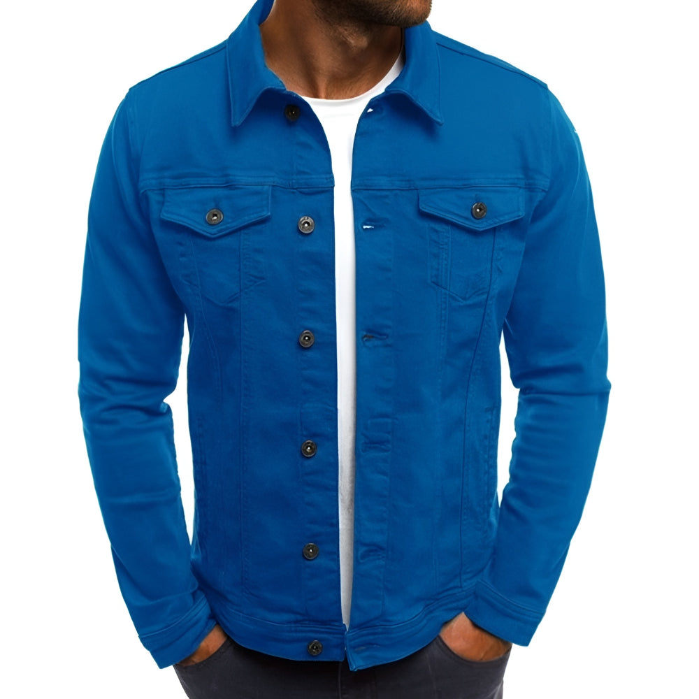 Men's Lightweight Button Front Casual Jacket Chest Pocket