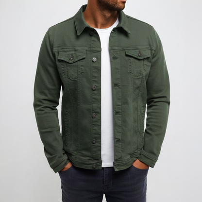 Men's Lightweight Button Front Casual Jacket Chest Pocket