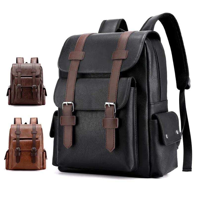 Men’s Premium Leather Laptop Backpack – Spacious, Durable and Stylish for Work & Travel