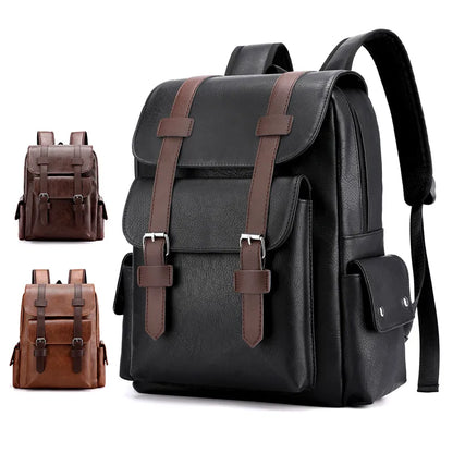 Men’s Premium Leather Laptop Backpack – Spacious, Durable and Stylish for Work & Travel