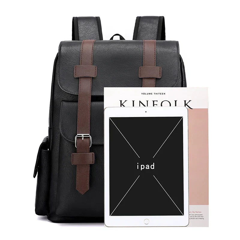 Men’s Premium Leather Laptop Backpack – Spacious, Durable and Stylish for Work & Travel