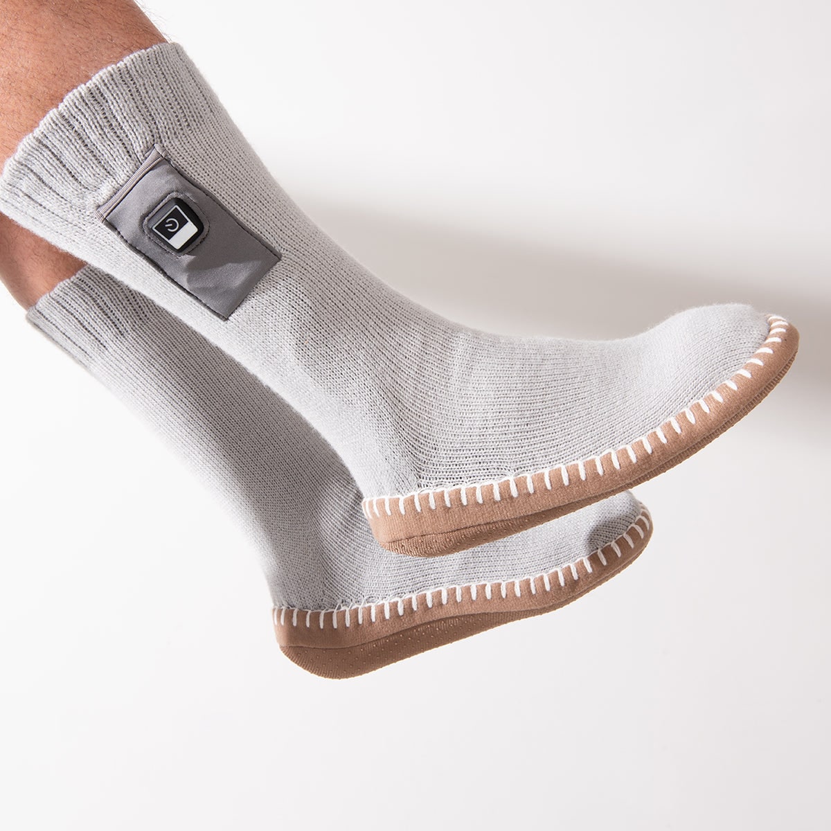 Men's Rechargeable Heated Slipper Socks with Non-Slip Soles