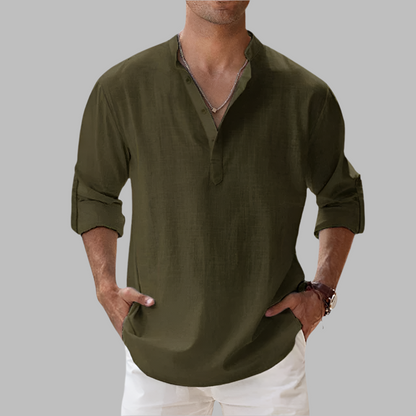 Men's Relaxed Fit Linen Shirt for Summer